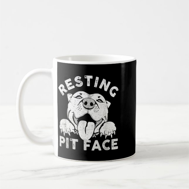 Pitbull-Hund ruht Pit Gesicht Sarkastischer Humor Kaffeetasse (Links)