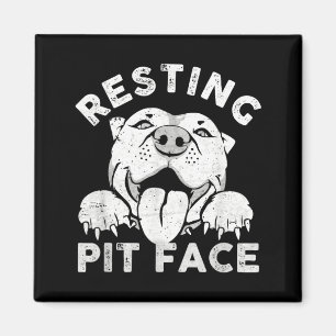 Pitbull-Hund ruht Pit-Gesicht Sarkastischer Humor Magnet