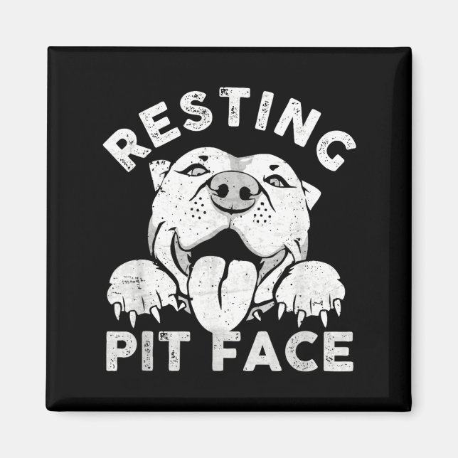 Pitbull-Hund ruht Pit-Gesicht Sarkastischer Humor Magnet (Vorne)