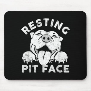 Pitbull-Hund ruht Pit-Gesicht sarkastischer Humor Mousepad