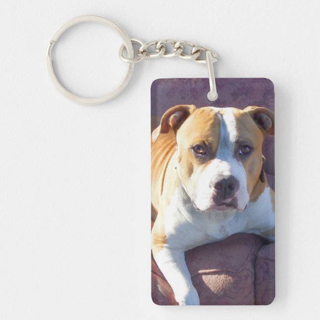 Pitbull Hund Schlüsselanhänger (Vorderseite)