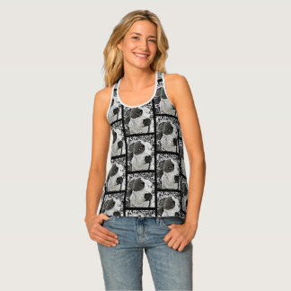 Pitbull Hund Schwarz-Weiß Grubenbull Tanktop