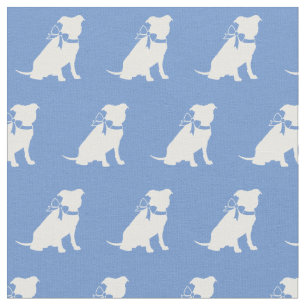 Pitbull Hund Silhouette Pet Pit Bull Light Blue Stoff