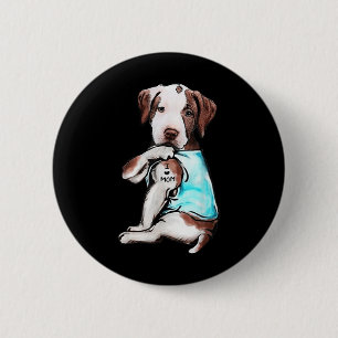 Pitbull Hund Tattoo I Liebe Mama Mütter Tag Lover Button