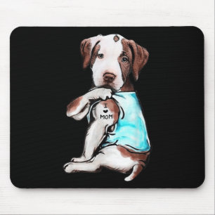 Pitbull Hund Tattoo I Liebe Mama Mütter Tag Lover Mousepad