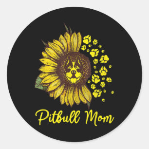 Pitbull Hund Tattoo I Liebe Mama Tattooot Lover Mo Runder Aufkleber
