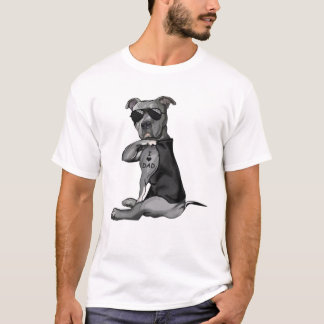 Pitbull Hund Tattoo I Liebe Vater - Vatertag T-Shirt
