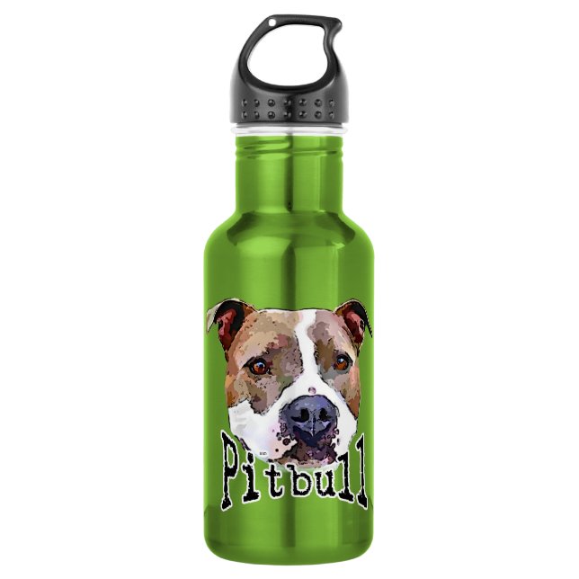Pitbull Hund Trinkflasche (Vorderseite)