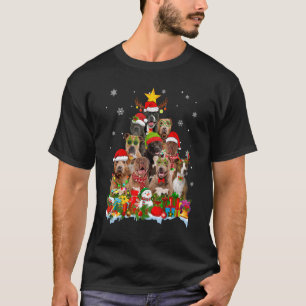 Pitbull Hund Weihnachtsbaum Lichter Weihnachten We T-Shirt