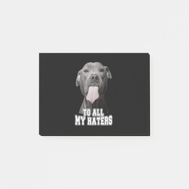 Pitbull Hund zu all meinen Hasen Post-it Klebezettel (Vorderseite)