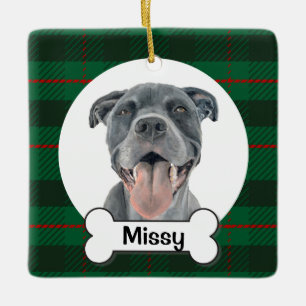 Pitbull-Hunde-Schmuck, blauer Staffy-Schmuck Keramikornament