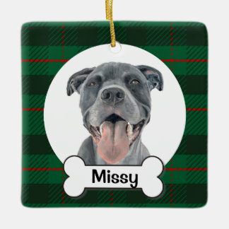 Pitbull-Hunde-Schmuck, blauer Staffy-Schmuck Keramikornament