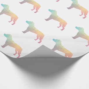 Pitbull Hunde Silhouette Geometrische Pastell Geschenkpapier