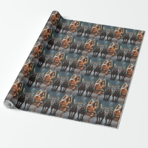 Pitbull-Hunde Weihnachten Schnee Feiertag Geschenkpapier