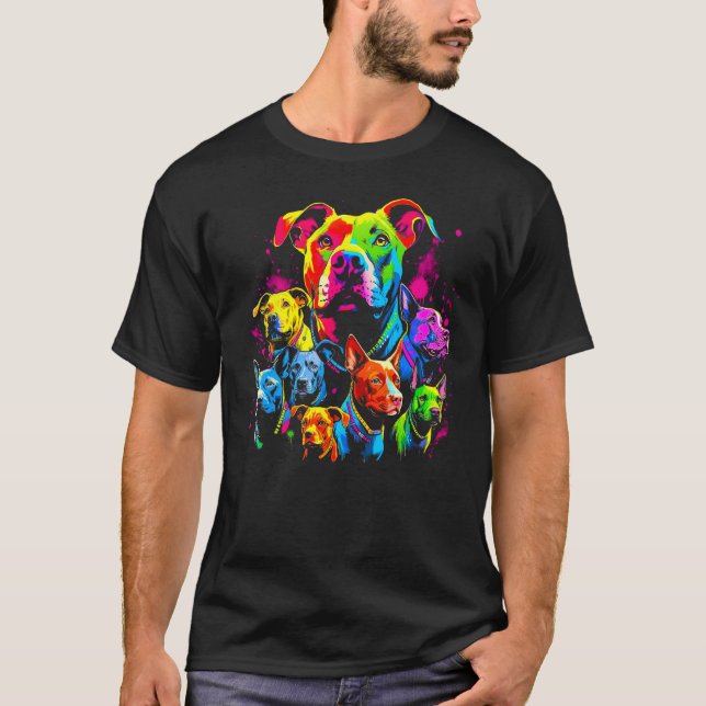 Pitbull-Hundefamilienliebe T-Shirt (Vorderseite)