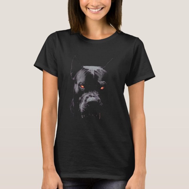 Pitbull-Hundegesicht Furchteinflößend T-Shirt (Vorderseite)