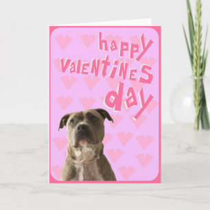Pitbull-Hundeglückliche Valentinstag-Gruß-Karte Feiertagskarte