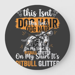Pitbull-Hundehaar Glitter Lustiger Hund Große Wanduhr