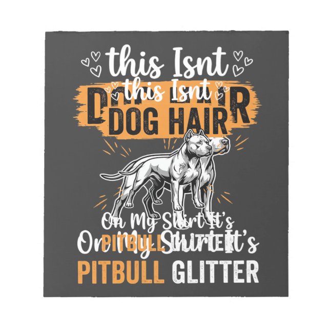 Pitbull-Hundehaar Glitter Lustiger Hund Notizblock (Vorderseite)