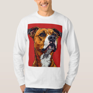 Pitbull-Hundeporträt als Geschenk für Hunde-Liebha T-Shirt