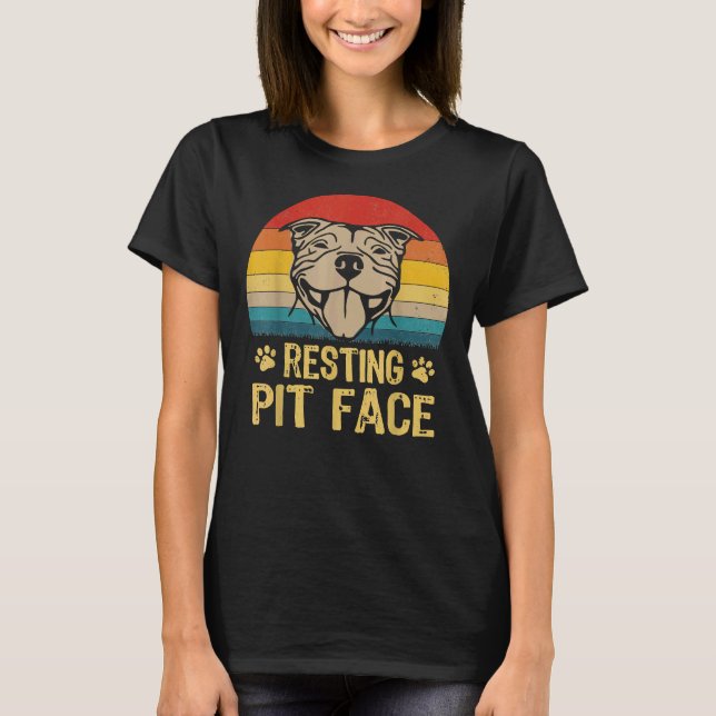 Pitbull Hundeschlittengesicht T-Shirt (Vorderseite)
