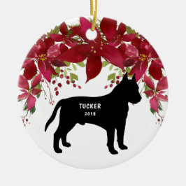 Pitbull-Hundeweihnachtsbaum-Verzierung Keramik Ornament