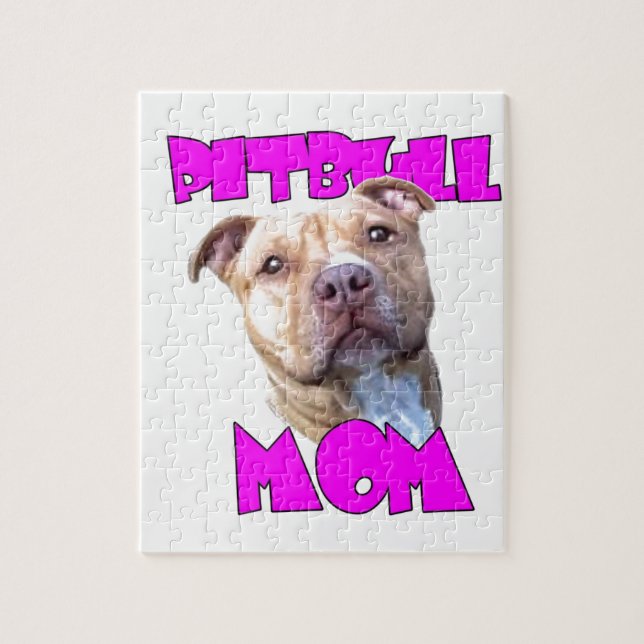 Pitbull HundMama Puzzle (Vertikal)