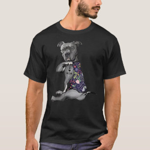 Pitbull I Liebe Mama Funny Pitbull Tattooid T-Shirt
