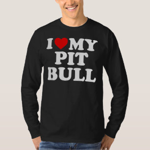 Pitbull I Liebe mein Pit Bull mit Herz T-Shirt