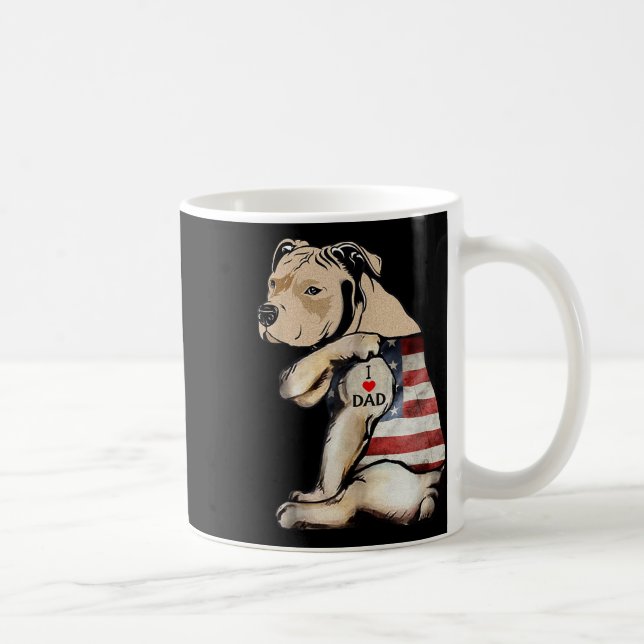 Pitbull I Liebe Vater Tattoo Vathers Day Kaffeetasse (Rechts)