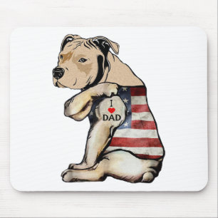 Pitbull I Liebe Vater Tattoo Vathers Day Mousepad