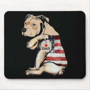 Pitbull I Liebe Vater Tattoo Vathers Day Mousepad