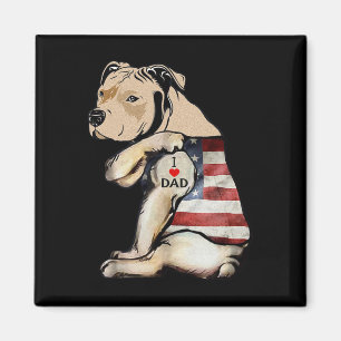 Pitbull Ich liebe Papa Tattoo Vatertag Magnet