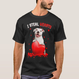 Pitbull Ich stehle Herzen Süßer Hund Umarmen Herz T-Shirt