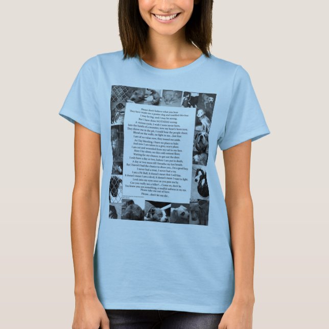 Pitbull… Ich will nicht, um zu kämpfen… T-Shirt (Vorderseite)