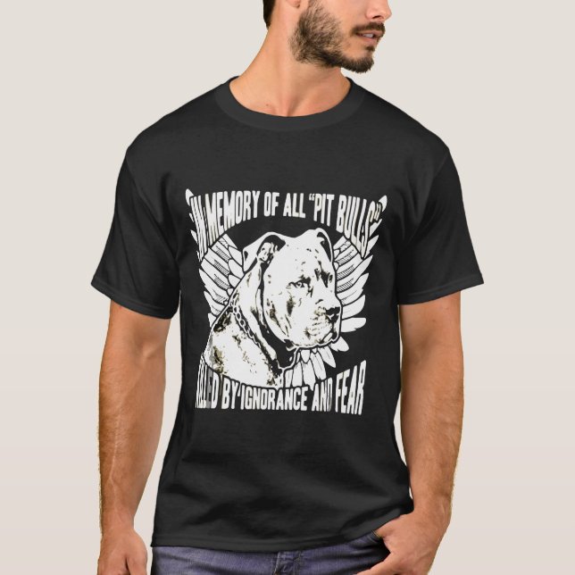 Pitbull im Gedächtnis aller Pitbullen T-Shirt (Vorderseite)