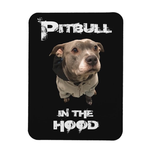 Pitbull im Hood Magnet (Vertikal)