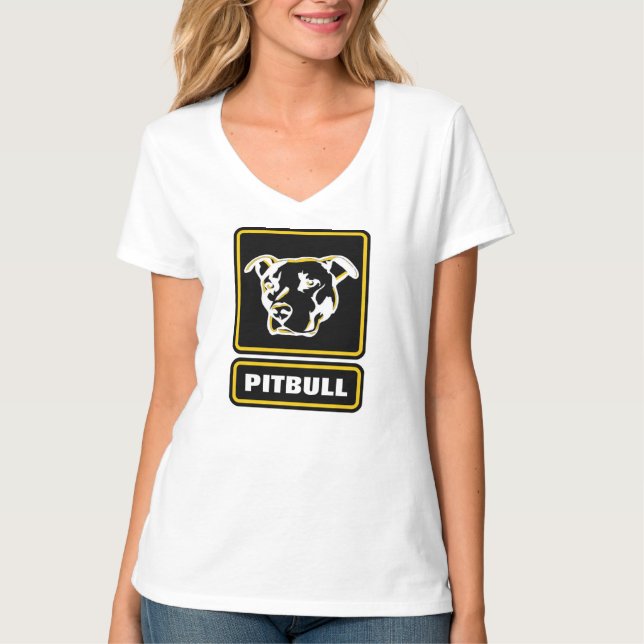 Pitbull ist starkes Logo-Shirt ein T-Shirt (Vorderseite)