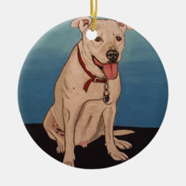 Pitbull Keramikornament (Vorne)