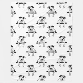 Pitbull-Knochen-Grafik Fleecedecke