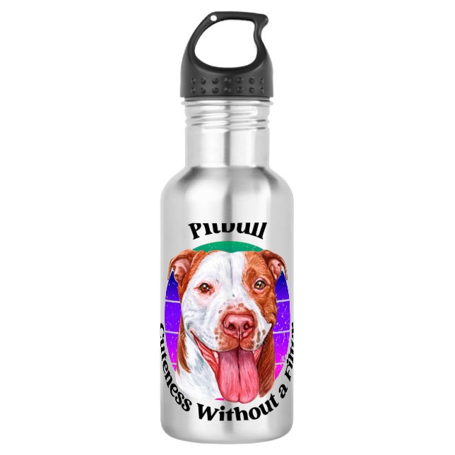 Pitbull-komisches Zitat Edelstahlflasche (Vorderseite)
