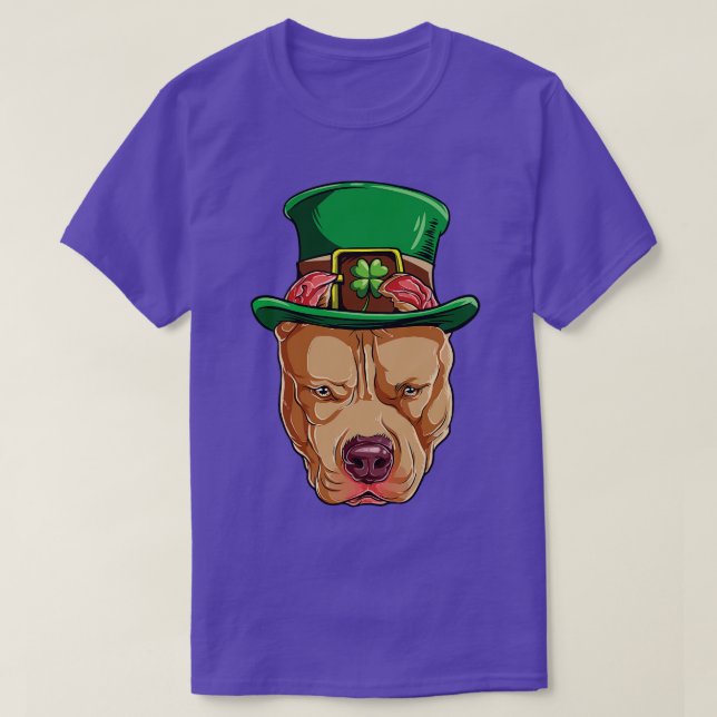 Pitbull Leprechaun St Patricks Day Irish For Dog L T-Shirt (Design vorne)