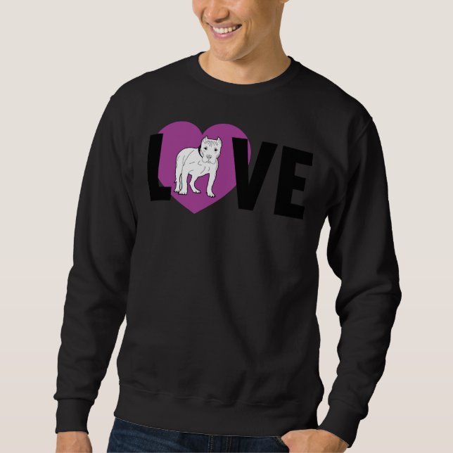 Pitbull-Liebe Angepasst Sweatshirt (Vorderseite)