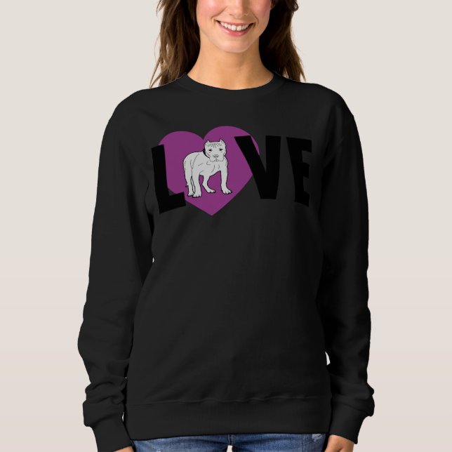 Pitbull-Liebe Angepasst Sweatshirt (Vorderseite)