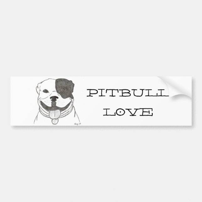 Pitbull Liebe Autoaufkleber (Vorne)