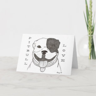 Pitbull Liebe Grußkarte Karte
