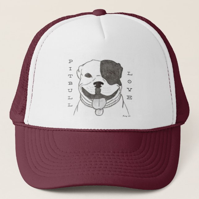 Pitbull Liebe Hat Truckerkappe (Vorderseite)