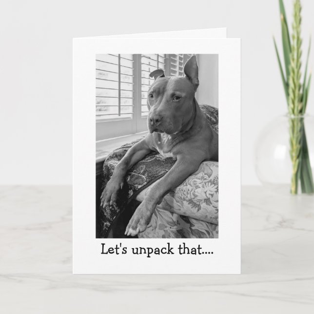 Pitbull Liebe Ich denke an Dich Karte (Vorderseite)