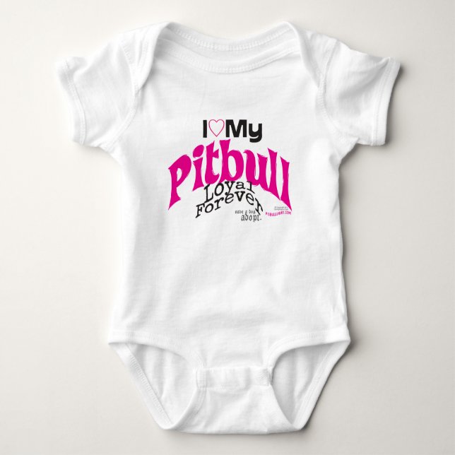 PITBULL LIEBE - LOYALES FORVER BABY STRAMPLER (Vorderseite)