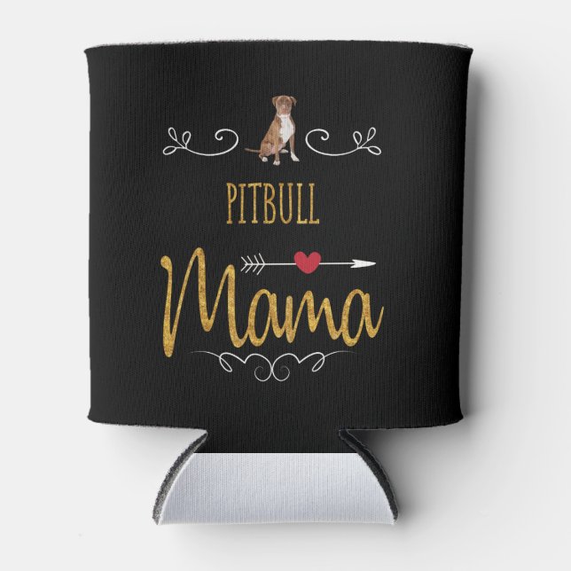 Pitbull Liebe Mama so viel Dosenkühler (Vorderseite)